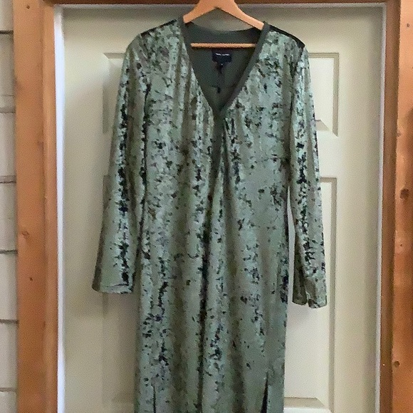 Marc Jacobs Henley Green Velvet-Effect Dress - Picture 2 of 12